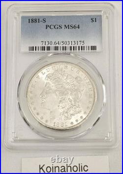 1881 S Morgan Silver Dollar, PCGS MS 64, Pulled From Storage, Fast Ship