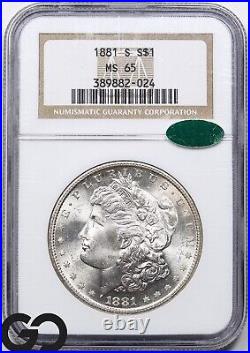 1881-S Morgan Silver Dollar Silver Coin NGC/CAC MS-65 PQ Blast White Blazer