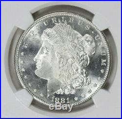 1881 S Morgan Silver Dollar, graded MS 67 by NGC