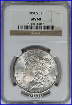 1881-S NGC Silver Morgan Dollar MS68 High Grade Mint State Registry Quality Coin