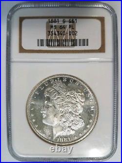 1881 S Silver Morgan Dollar NGC MS 64 PL Mirrors Looks Proof Like Graded Coin