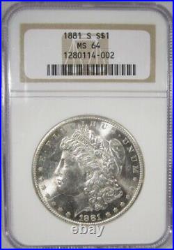 1881-S Silver Morgan Dollar NGC MS64 ERROR Certified Coin AK285
