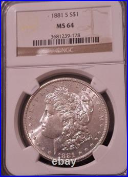 1881-S TONING Morgan Silver Dollar NGC Graded MS64 #3681239-178 1881-S TONING Morgan Silver Dollar NGC Graded MS64 #3681239-178