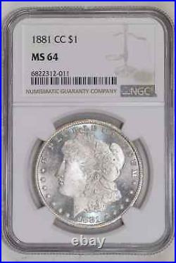 1881-cc Morgan Dollar Ngc Ms64 Flashy Semi Pl Coin