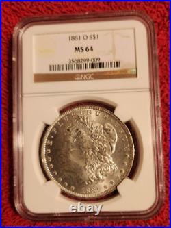 1881 o Morgan silver dollar NGC MS 64