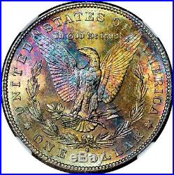 1881-s $1 Morgan Silver Dollar Ngc Ms-65 Star Rainbow Toned 002 Trusted