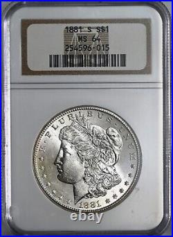 1881-s $1 Morgan Silver Dollar Ngc Ms64 #254596-015 Mint State / Eye Appeal