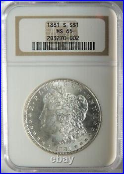 1881-s $1 Morgan Silver Dollar Ngc Ms65 #203270-002 Gem / Great Eye Appeal