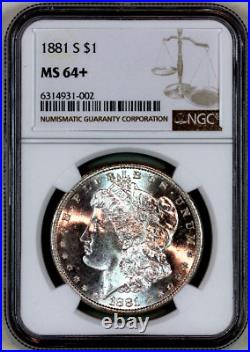 1881-s Ms64+ Ngc Morgan Silver Dollar Premium Quality Superb Eye Appeal