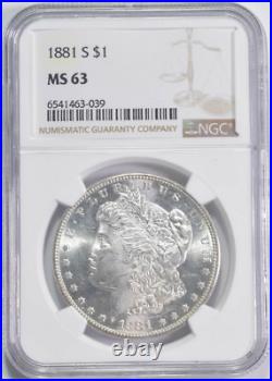 1881-s S1$ Silver Morgan Dollar Ngc Choice Ms 63(pl) Blast White Highest-grades