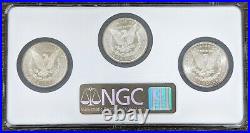1882 1883 1884 CC NGC Silver Morgan Dollar 3-Coin Wild West Collection MS63