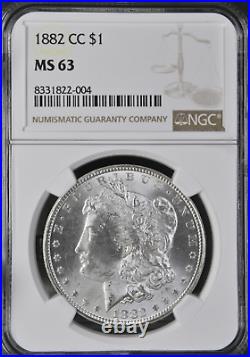 1882 CC Morgan Silver Dollar NGC MS 63 BB2