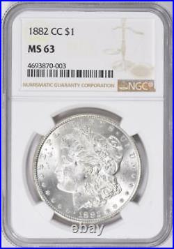 1882-CC Morgan Silver Dollar NGC MS-63 Certified Mint State 63
