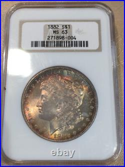 1882 Morgan Silver Dollar NGC MS-63 TONER! High Quality Scans #8004