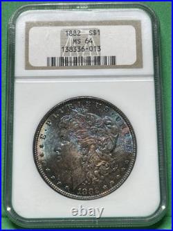 1882 Morgan Silver Dollar NGC MS 64 OH Glorious Toner