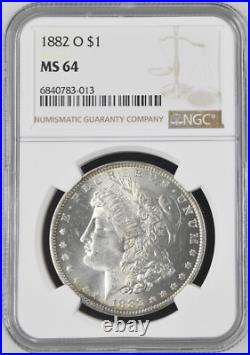 1882-O Morgan Silver Dollar NGC MS64 Beautiful Edge Toning on Reverse 1882-O Morgan Silver Dollar NGC MS64 Beautiful Edge Toning on Reverse