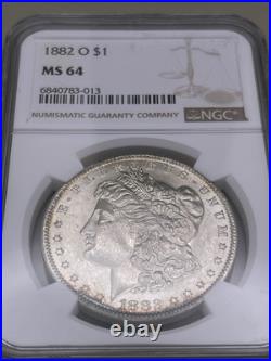 1882-O Morgan Silver Dollar NGC MS64 Beautiful Edge Toning on Reverse 1882-O Morgan Silver Dollar NGC MS64 Beautiful Edge Toning on Reverse