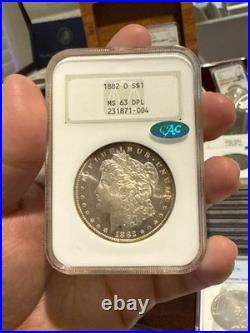 1882-O NGC CAC MS63DMPL Morgan Silver Dollar PQ Great Cameo Vintage Slab