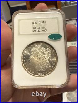 1882-O NGC CAC MS63DMPL Morgan Silver Dollar PQ Great Cameo Vintage Slab