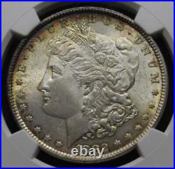 1882 P Better Date Morgan Silver Dollar NGC Graded MS 62 Color Toning Toned Coin