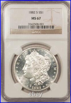 1882-S MORGAN DOLLAR, NGC MS-67, SUPERB GEM With A PROOFLIKE OBVERSE SUPER NICE