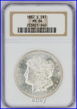 1882 S Morgan 90% Silver Dollar Graded MS 64 by NGC Old Style Label