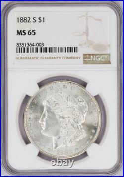 1882 S Morgan 90% Silver Dollar Graded MS 65 by NGC 1882 S Morgan 90% Silver Dollar Graded MS 65 by NGC