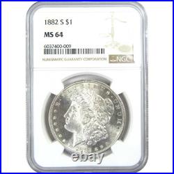 1882 S Morgan Dollar MS 64 NGC Silver $1 Uncirculated Coin SKUI15916