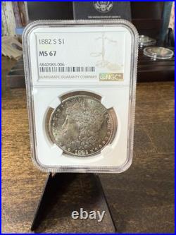 1882 S Morgan Silver Dollar MS-67 Amazing Toning And Colors NGC