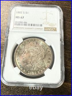 1882 S Morgan Silver Dollar MS-67 Amazing Toning And Colors NGC