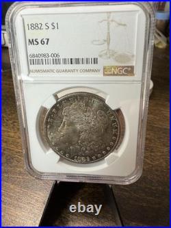 1882 S Morgan Silver Dollar MS-67 Amazing Toning And Colors NGC