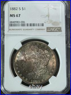 1882 S Morgan Silver Dollar MS-67 Amazing Toning And Colors NGC