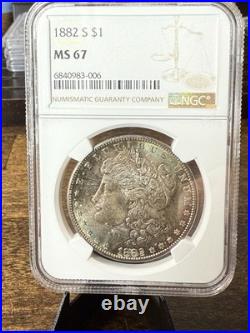 1882 S Morgan Silver Dollar MS-67 Amazing Toning And Colors NGC