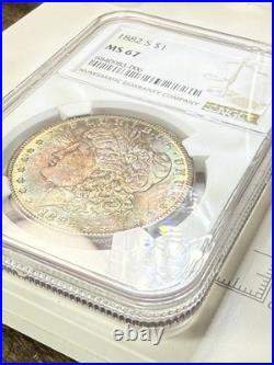 1882 S Morgan Silver Dollar MS-67 Amazing Toning And Colors NGC