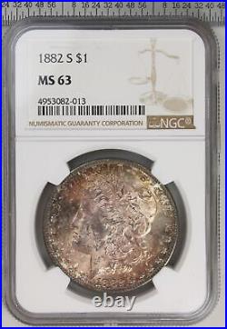 1882 S Morgan Silver Dollar NGC MS 63 2 Sided Original Bag Toning