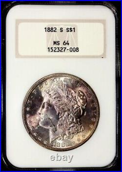 1882 S Morgan Silver Dollar NGC MS64? Beautiful Toning! 