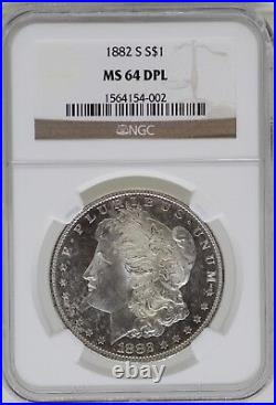 1882-S Morgan Silver Dollar NGC MS64 DPL Certified San Francisco Mint AL751