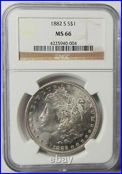 1882-S Morgan Silver Dollar NGC MS66 Excellent Example, Looks PL