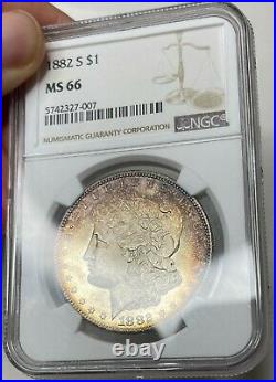 1882-S Morgan Silver Dollar NGC MS66 Nice Luster & Color! Great Eye Appeal