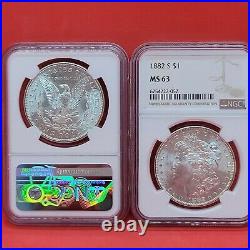 1882-S NGC MS63 FLAWLESS GEM Morgan Silver US S$1 Dollar Certified Free Shipping