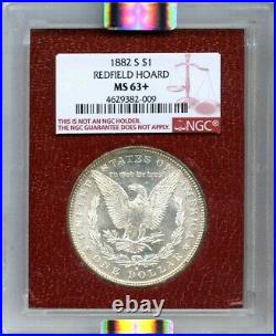 1882-S NGC MS63+ Plus Redfield Collection Morgan Silver Dollar Toned Lustrous BU