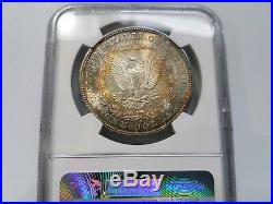 1882 S Silver Morgan Dollar NGC MS 64 Monster Rainbow Two Sided Toned Toning