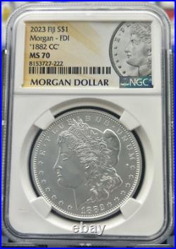 1882-cc Ngc Ms-70! 2023 Fiji Morgan Dollar