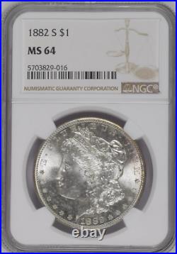 1882-s S1$ Silver Morgan Dollar Ngc Select Ms 64 Blast White Highest-grades