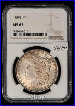 1883 $1 Morgan Silver Dollar NGC MS 63 PQ Rainbow Toning SKU-X4791