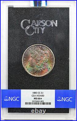 1883-CC Morgan $1 MS 66 Star NGC GSA Hoard Box and COA Spectacular Color Toned