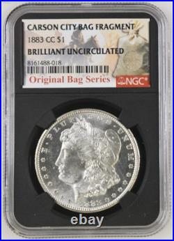 1883-CC Morgan Silver Dollar Original Bag Fragment BU NGC 1883-CC Morgan Silver Dollar Original Bag Fragment BU NGC