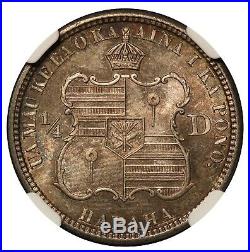 1883 Hawaii Quarter 1/4 Dollar Silver Coin NGC MS 62 KM# 5
