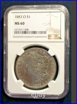 1883 Morgan Silver Dollar O $1 MS 60 NGC