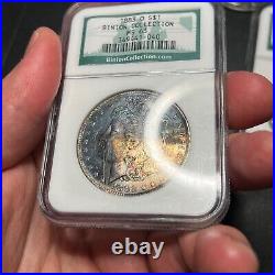 1883-O $1 MS63 NGC Wild Rainbow EOR Toned Binion Collection Morgan Silver Dollar
